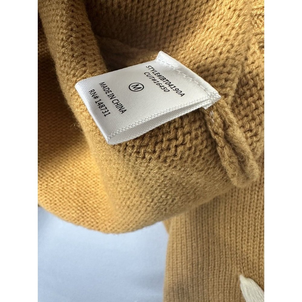 Altar’d State Brown Tan Crop Sweater Floral Long Sleeves Knit Women's M - Picture 4 of 6